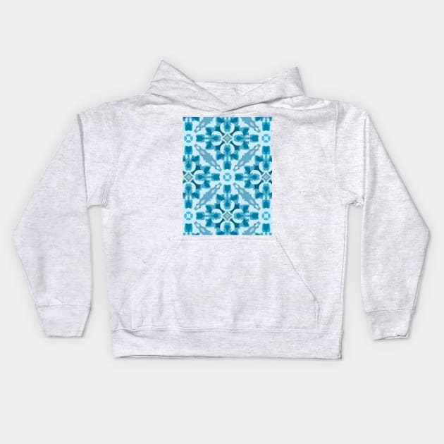 Blue tiles Moroccan style Kids Hoodie by Amalus-files